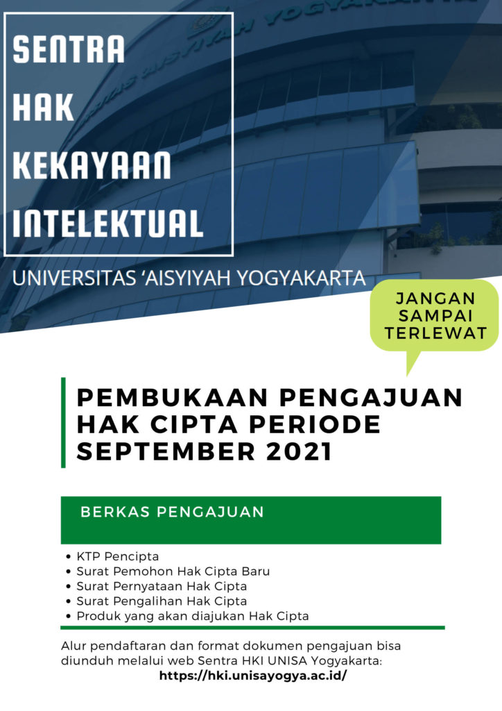 PEMBUKAAN PENGAJUAN HAK CIPTA PERIODE SEPTEMBER 2021